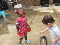 kids with water play